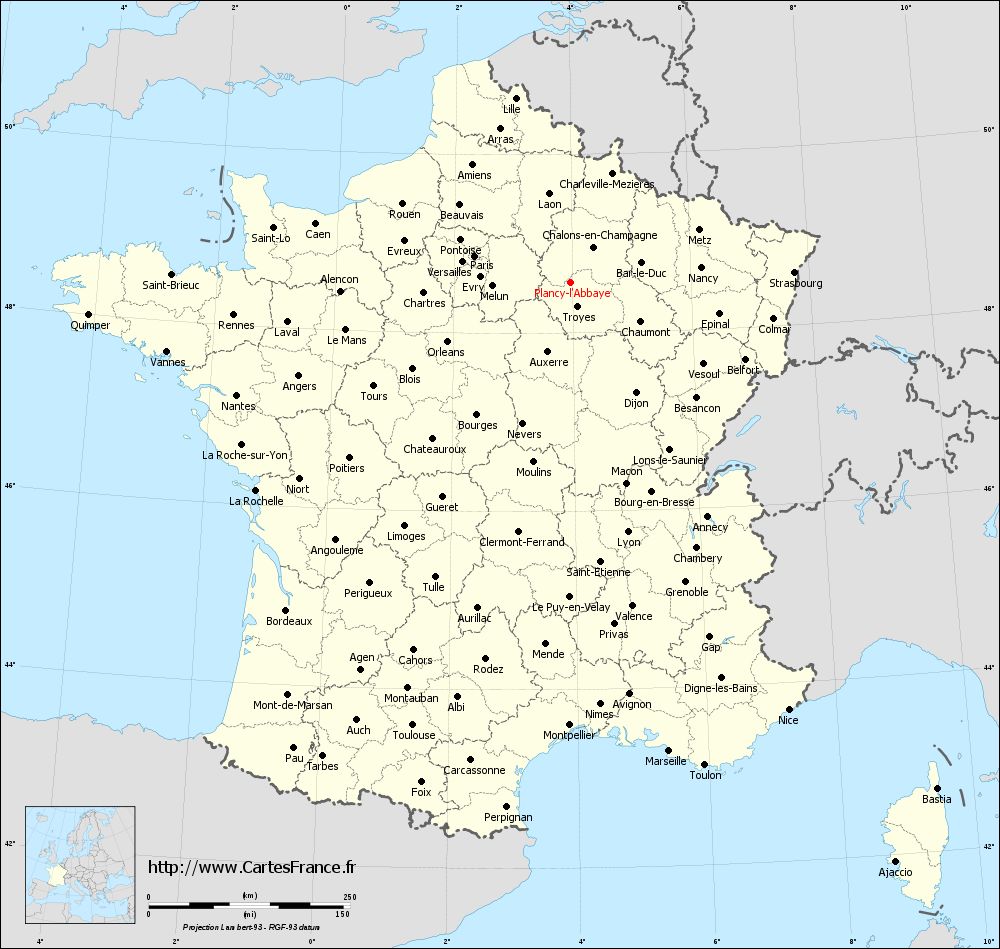 Carte de Plancy-l'Abbaye
